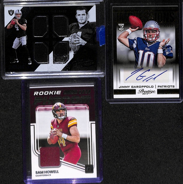 Lot of (17) Quarterback Rookie Cards including Kyler Murray Patch Autograph (#/50), Geno Smith Patch Auto (#/70), Jimmy Garoppolo Autograph (#/75), and more!