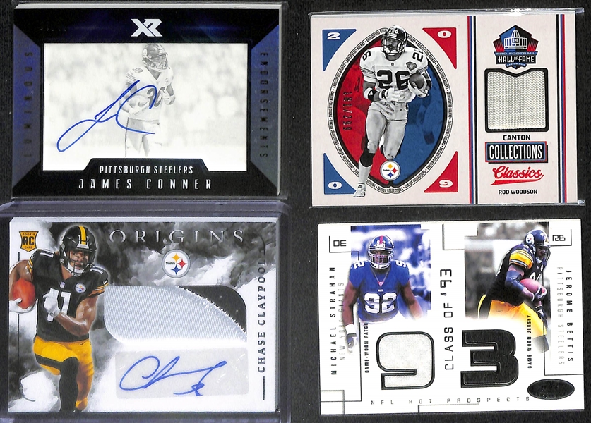 Lot of (19) Pittsburgh Steelers Cards including 3 Najee Harris Rookie Autographs, Antonio Brown Rookie Autograph (#/499), Diontae Johnson Rookie Autograph (#/25), and more!