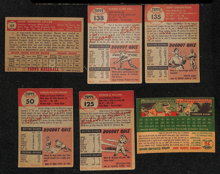 Lot of (70+) 1952-1955 Topps Baseball Cards w. 1953 George Kell