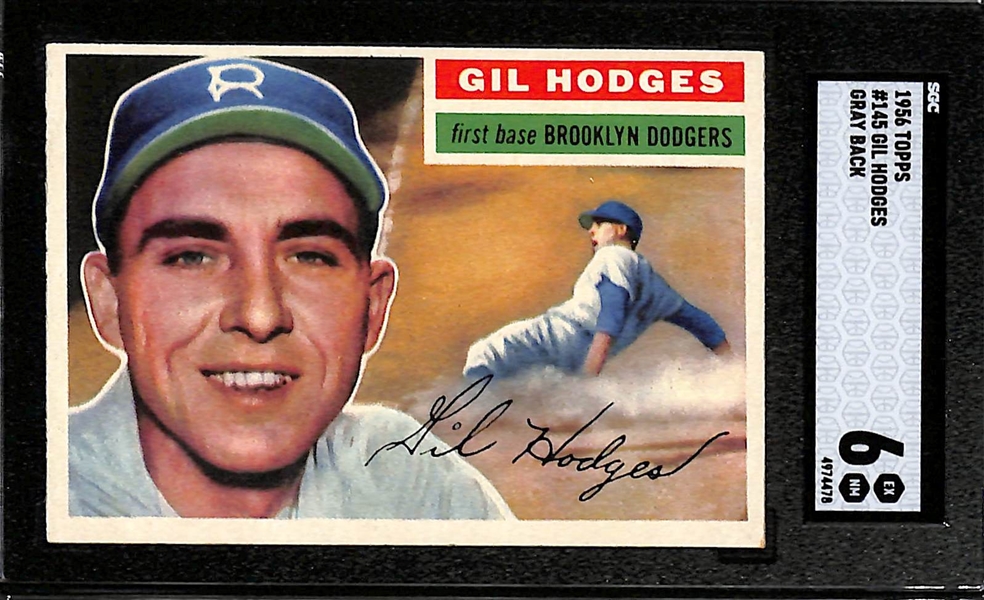 1956 Topps Gil Hodges Gray Back SGC 6