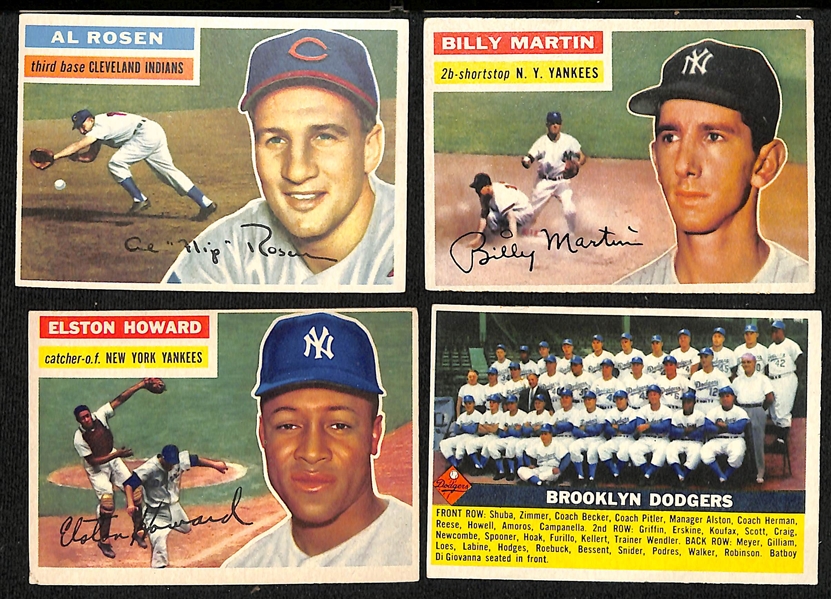  Lot of (90+) 1956 Topps Baseball Cards w. Robin Roberts