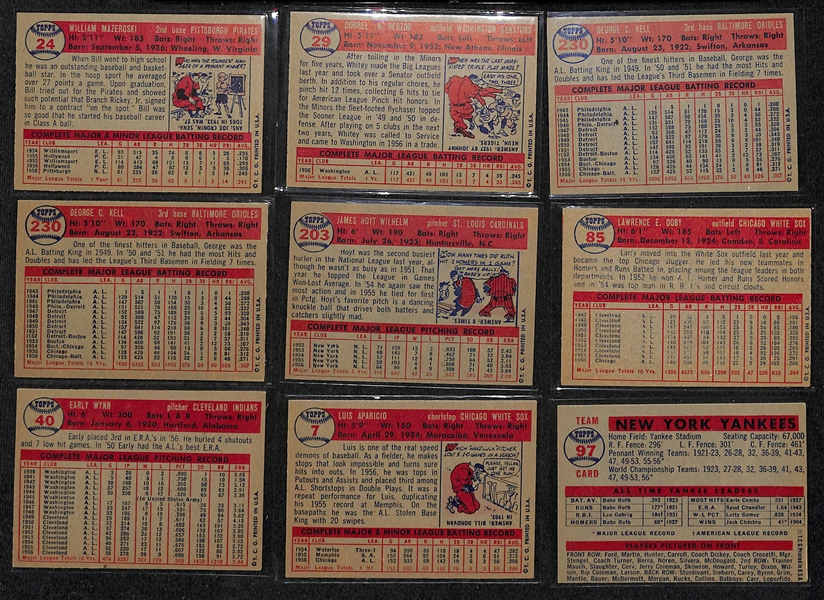  Lot of Approx (250) 1957 Topps Baseball Cards w. Bill Mazeroski Rookie Card