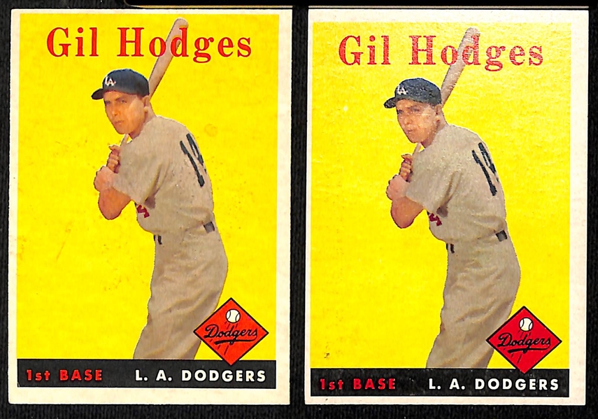 Lot of (100+) 1958 Topps Baseball Cards w. (2) Gil Hodges