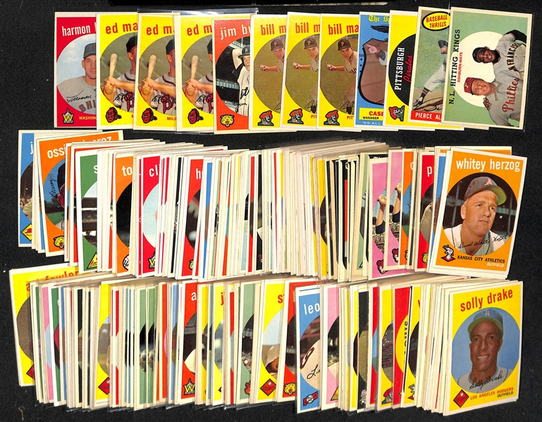 Lot of Approx (250) 1959 Topps Baseball Cards w. Harmon Killebrew