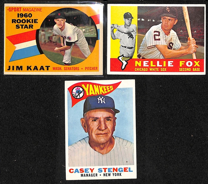 Lot of (80+) 1960-62 Topps Baseball Cards w. 1960 Jim Kaat Rookie Card