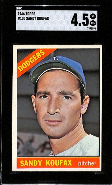  Lot of (2) 1966 Topps Graded Cards - Bob Gibson SGC 7 & Sandy Koufax SGC 4.5