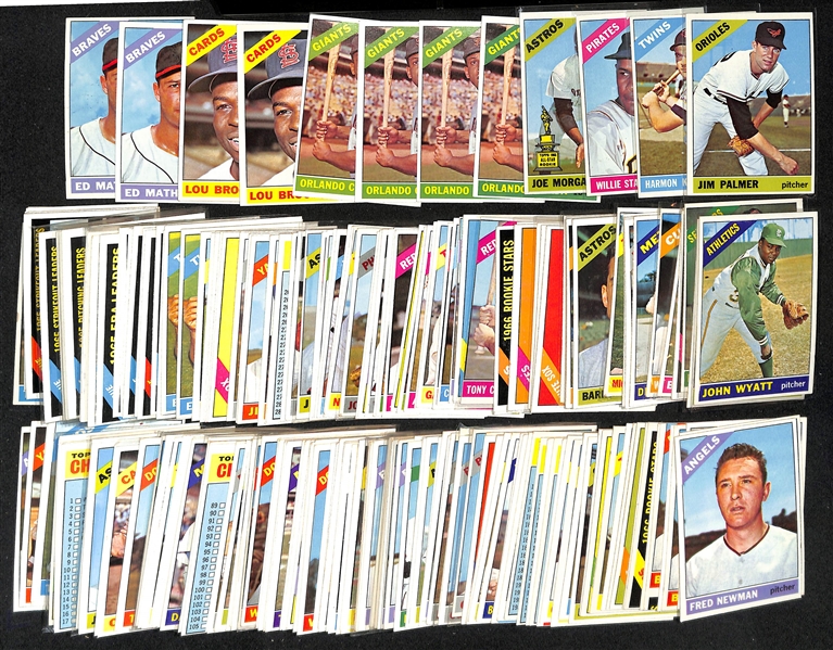  Lot of Approx (250) 1966 Topps Baseball Cards w. Jim Palmer Rookie Card