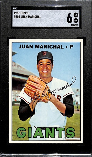  Lot of (200+) 1967 Topps Baseball Cards w. Juan Marichal #500 SGC 6