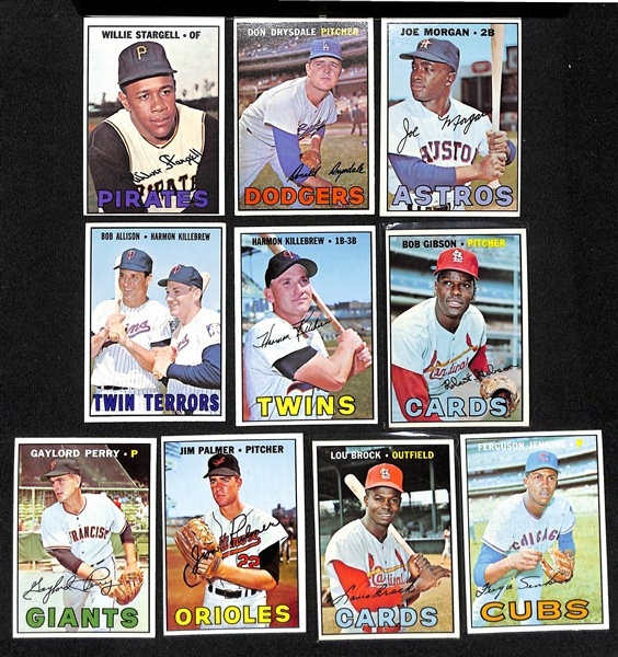  Lot of (200+) 1967 Topps Baseball Cards w. Juan Marichal #500 SGC 6