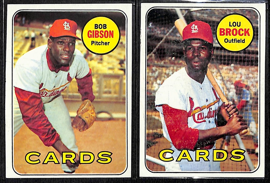 Lot of Approx (275) 1969 Topps Baseball Cards w. Bob Gibson