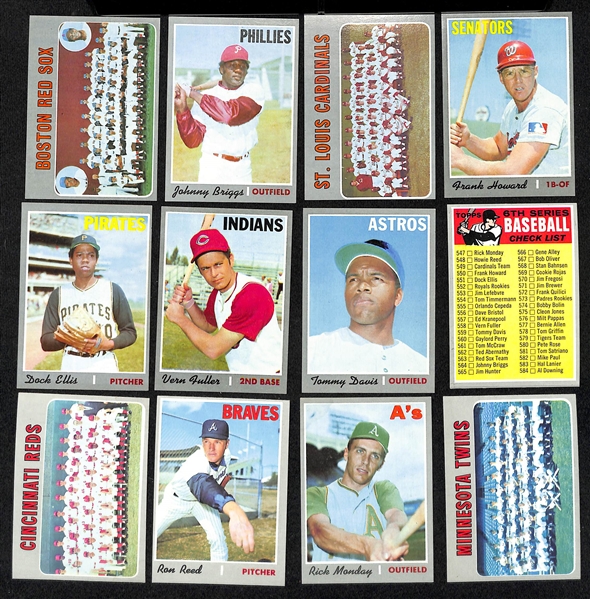  Lot of Approx (550) 1970-1973 Topps Baseball Cards - Mostly Sub-Stars & Commons