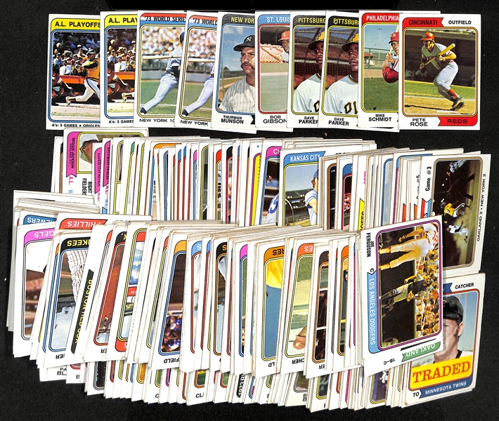 Lot of Approx (500) 1974 Topps Baseball Cards w. Pete Rose & Mike Schmidt