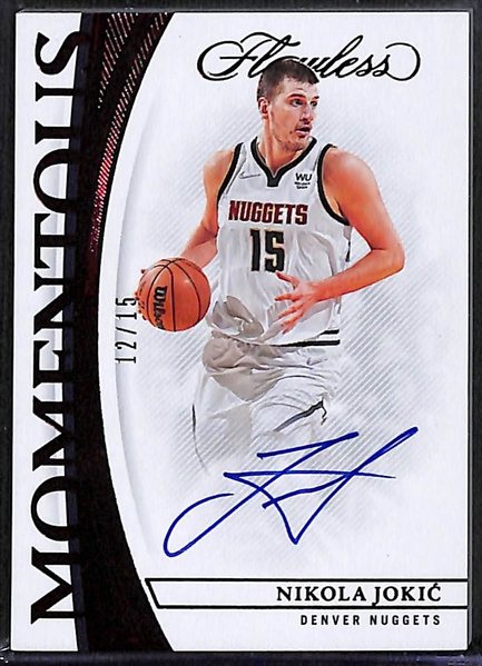 2021-22 Panini Flawless Ruby Nikola Jokic Autographed Card (#/15)