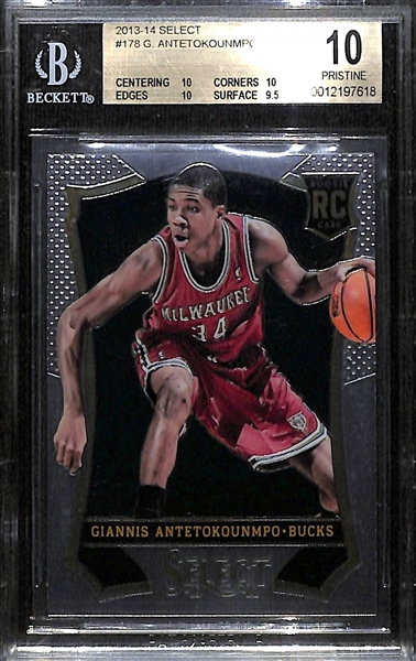 2013-14 Panini Select Giannis Antetokounmpo Rookie Card #178 Graded BGS 10 (Pristine)