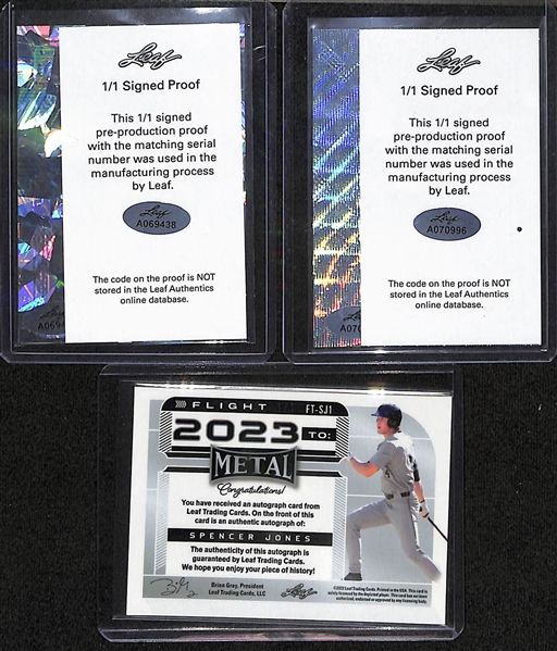 (3) 2022 Leaf Metal Baseball Rookie Autograph 1/1s- Jackson Holliday, Kyle Harrison, Spencer Jones