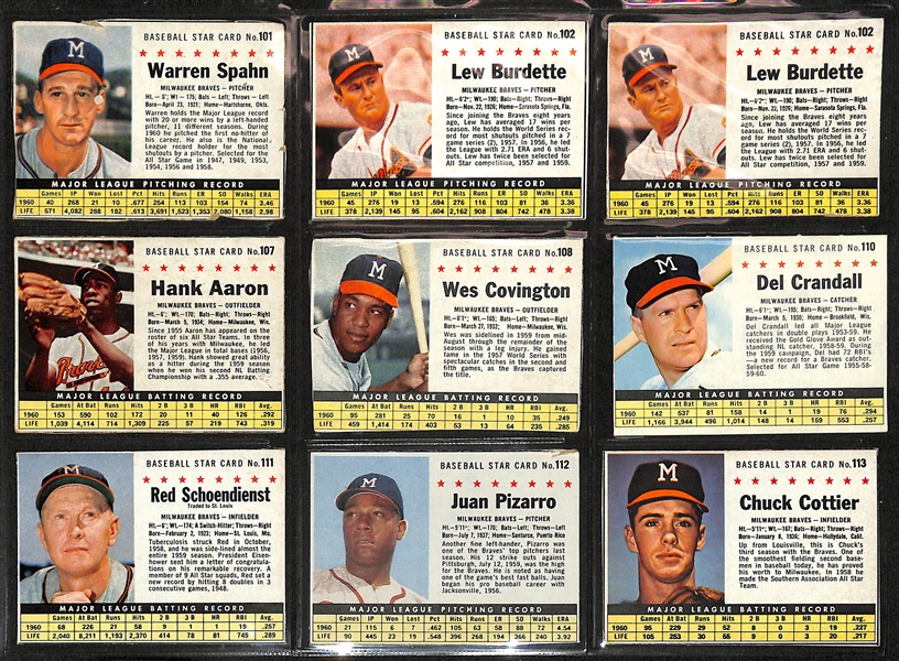 Lot of (130) 1961 Post Baseball Cards w. Hank Aaron & Willie Mays