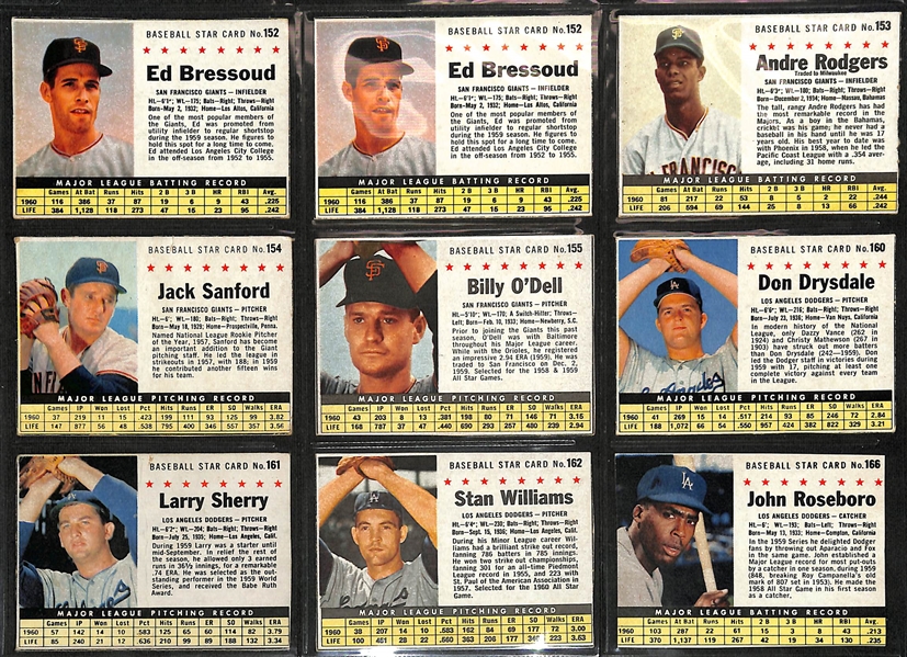 Lot of (130) 1961 Post Baseball Cards w. Hank Aaron & Willie Mays