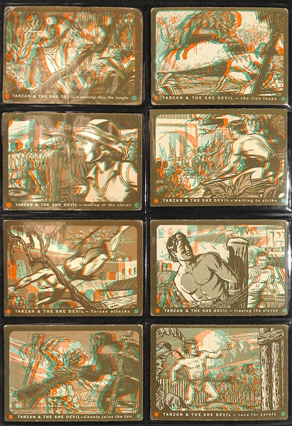 1953 Topps Tarzan & The She Devil 3-D Partial Card Set (48 of 60 Cards)