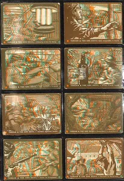 1953 Topps Tarzan & The She Devil 3-D Partial Card Set (48 of 60 Cards)