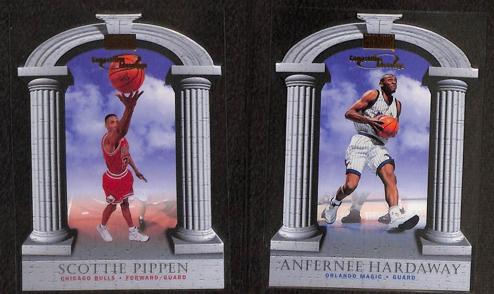 1997-98 Skybox Premium Competitive Advantage Rare Insert Partial Set (11 of 15) w. Rodman, Garnett, Hardaway, Pippen, Kemp, Olajuwon, and Others