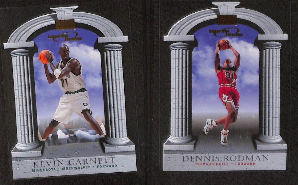 1997-98 Skybox Premium Competitive Advantage Rare Insert Partial Set (11 of 15) w. Rodman, Garnett, Hardaway, Pippen, Kemp, Olajuwon, and Others