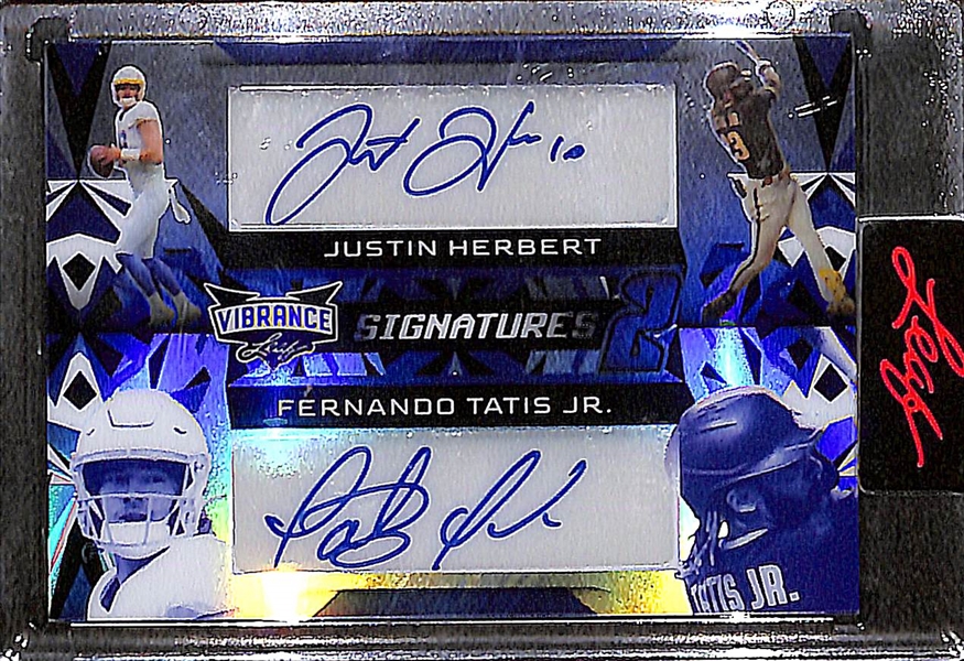 2023 Leaf Vibrance Signatures 2 Justin Herbert and Franando Tatis Jr. Dual Autograph #d /10