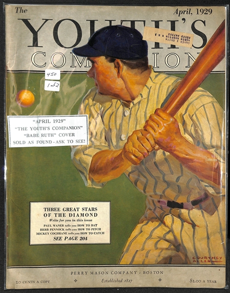 Lot of (2) 1929 Youth's Companion Magazine w. Babe Ruth on the Cover