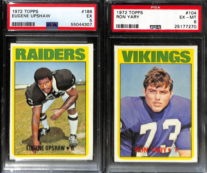 (8) Graded 1972 Topps Football HOF Rookies- John Riggins (PSA 5), Larry Little (PSA 8 OC), Rayfield Wright (PSA 4), Ted Hendricks (PSA 4), Charlie Joiner (PSA 4), +