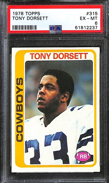 (13) PSA Graded 1970s Football HOF Rookies- Tony Dorsett (PSA 6), Joe Klecko (PSA 7), Steve Largent (PSA 5), Randy White (PSA 6.5), Jack Lambert (PSA 5), +