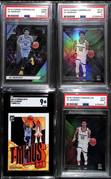 (10) Mostly SGC Graded Multisport Superstar Rookies and Inserts inc. Ja Morant, Bryce Harper, Juan Soto, Lamelo Ball, and Christian Pulisic