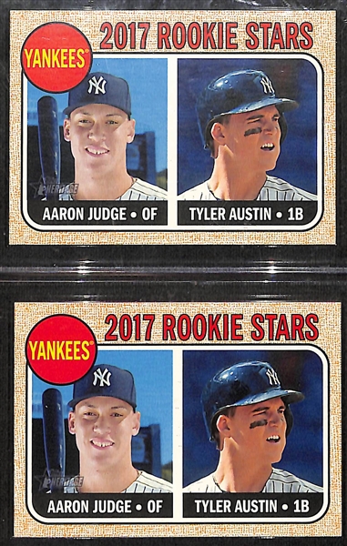 (78) Modern Baseball Rookies, Autographs, and Relics inc (2) 2017 Heritage Aaron Judge Rookie, 2010 Bowman Platinum Stephen Stasburg Rookie Patch Autograph Green (#/199), 2021 Topps Triston...