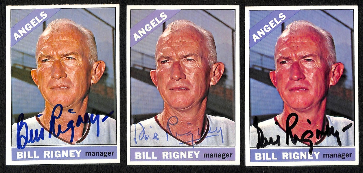 (39) 1966 Topps Signed Astros & Angels Baseball Cards w. Robin Roberts, Jim Fregosi, (2) Bob Aspromonte, and (3) Bill Rigney, + (Inc. JSA Auction Letter)