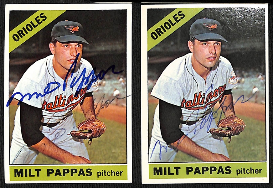 (44) 1966 Topps Signed Orioles & Senators Cards w. Darold Knowles, (3) Hank Bauer, Paul Blair, and (2) Milt Pappas, + (Inc. JSA Auction Letter) 