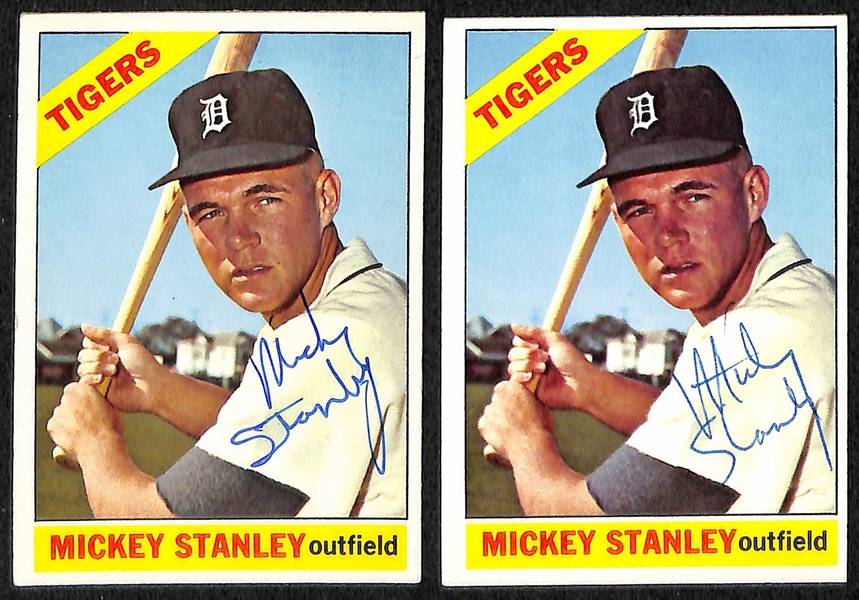 (34) 1966 Topps Signed Tigers & Twins Cards w. Tony Oliva, Sam Mele, (2) Mickey Stanley, and Bill Freehan, + (Inc. JSA Auction Letter)