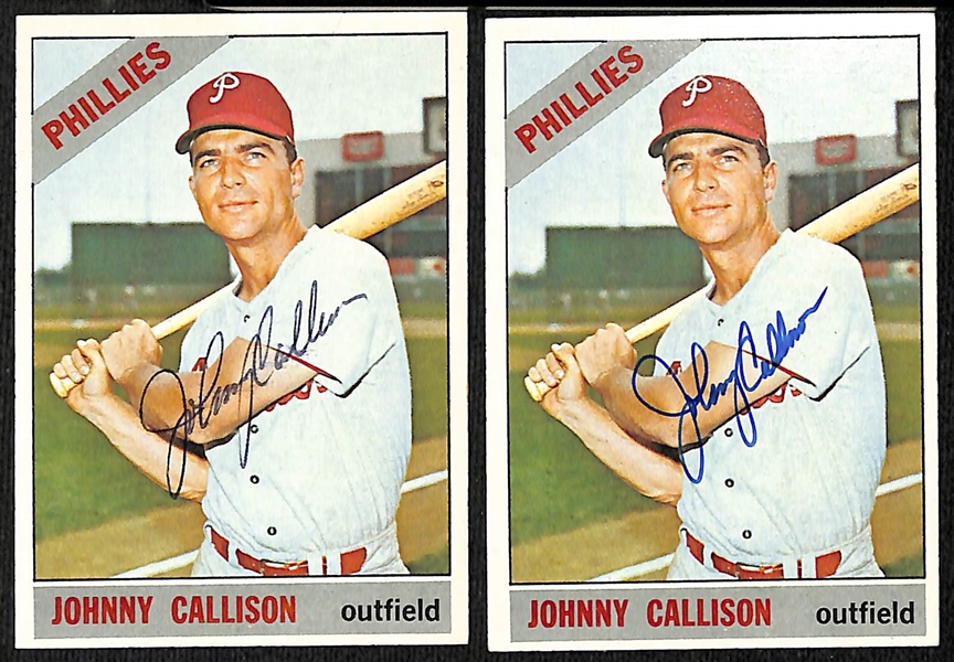 (36) 1966 Topps Signed Phillies & Pirates Cards w. (4) Johnny Callison, Manny Mota, and (2) Vern Law, + (Inc. JSA Auction Letter)