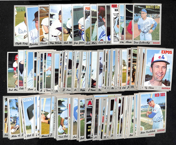 Lot of (150) 1970 Signed Topps Baseball Cards w. Earl Weaver, Bill Rigney, Matty Alou, Eddie Kasko, Alvin Dark, and Don Gutteridge, + (Inc. JSA Auction Letter)