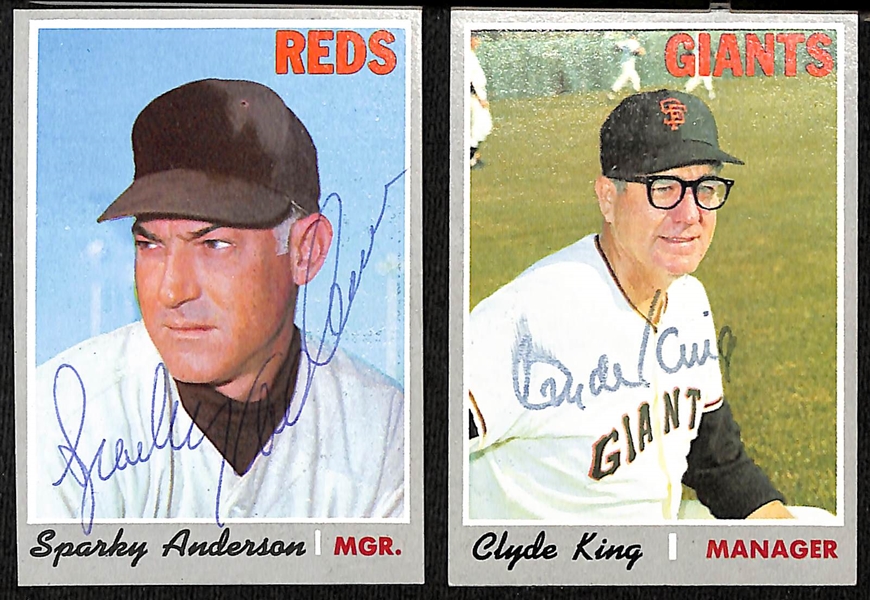 Lot of (150) 1970 Signed Topps Baseball Cards w. Earl Weaver, Bill Rigney, Matty Alou, Eddie Kasko, Alvin Dark, and Don Gutteridge, + (Inc. JSA Auction Letter)