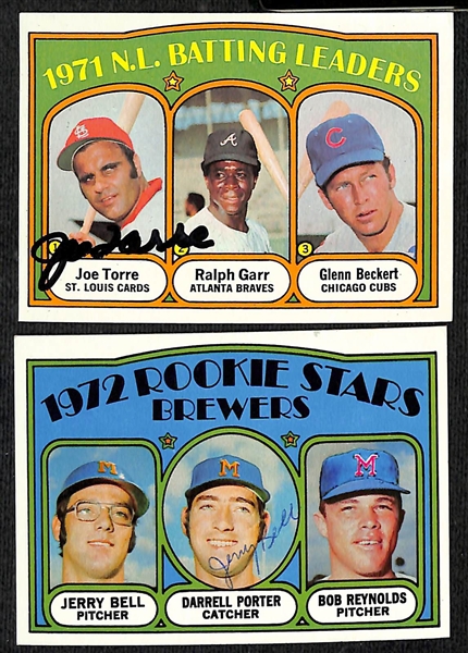 Lot of (81) 1972 Signed Topps Baseball Cards w. Torre, Porter, Fox, Rigney, Lucchesi, and Alou, + (Inc. JSA Auction Letter)