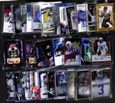 Lot of (27+) Autographed Football Cards w. Junior Seau, (2) Stefon Diggs, Bruce Smith #d /35, Jeremy Shockey #d 1/1, Others
