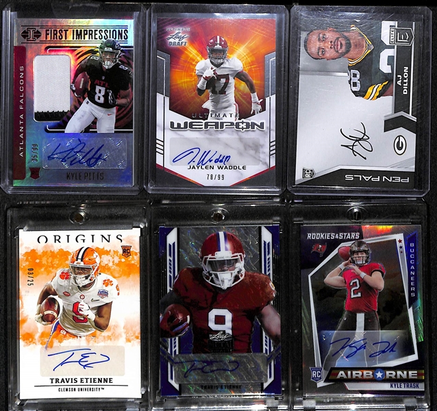 Lot of (65+) Stars and Autographed Rookies w. Jalen Hurts, Josh Allen, Jaylen Waddle, Kyle Pitts, Travis Etienne, AJ Dillon and Others