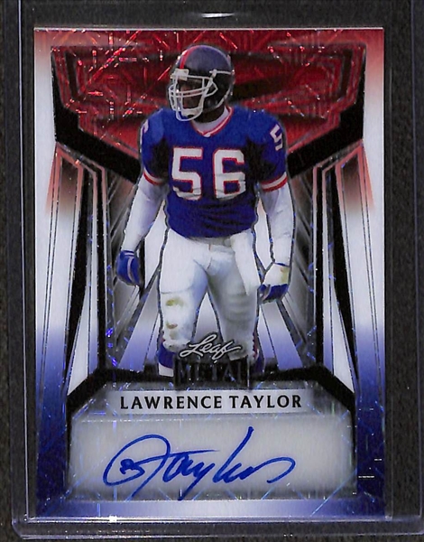 2023 Leaf Metal Joe Montana Autograph #d/5 and 2023 Leaf Metal Lawrence Taylor Autograph #d 1/1, More!