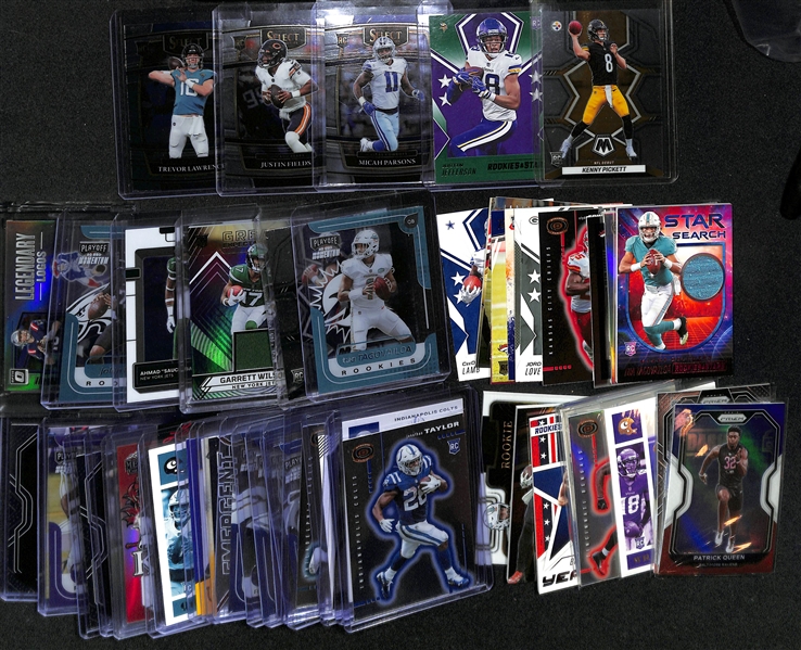 Lot of (50+) Mostly NFL Rookies w. Trevor Lawrence, Justin Fields, Micah Parsons, Justin Jefferson, Kenny Pickett and More