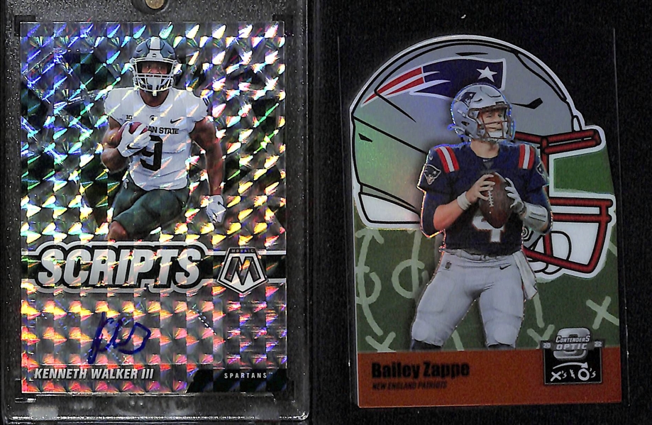 Lot of (15+) 2022 NFL Rookies, Autographs and Patch Inserts w. 2022 Playbook  Rookie Signature Locker Jahan Dotson #d /49, 2021 Mosaic Draft Picks Patrick Surtain II Autograph 1/1, and More