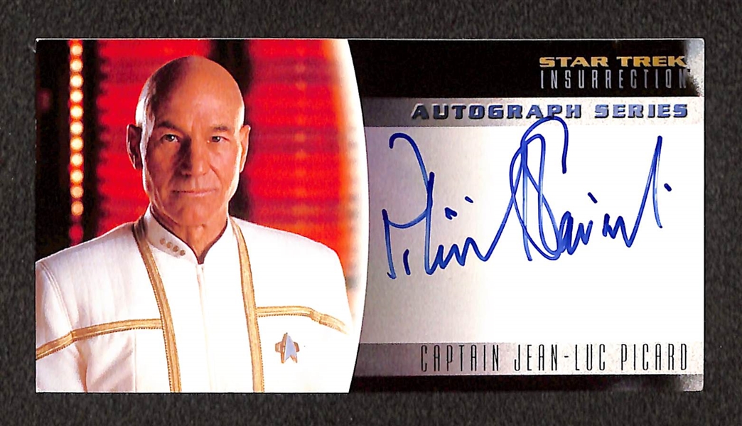 Lot of (2) Skybox Star Trek Insurrections Autograph Series Cards w. Captain Jean-Luc Picard (Patrick Stewart) and William T. Riker (Jonathan Frakes)