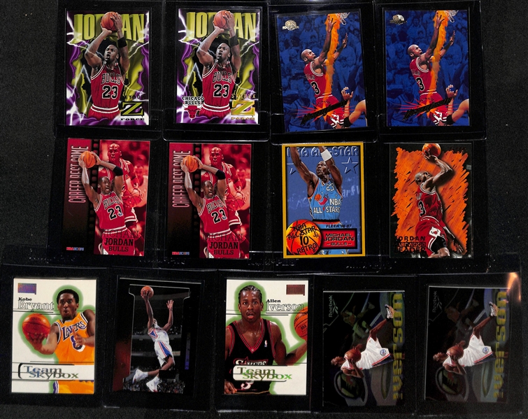 Lot of (60+) Mid to Late 1990s Basketball Star Inserts Inc. (9) Michael Jordan Cards