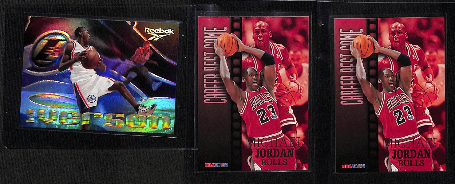 Lot of (60+) Mid to Late 1990s Basketball Star Inserts Inc. (9) Michael Jordan Cards