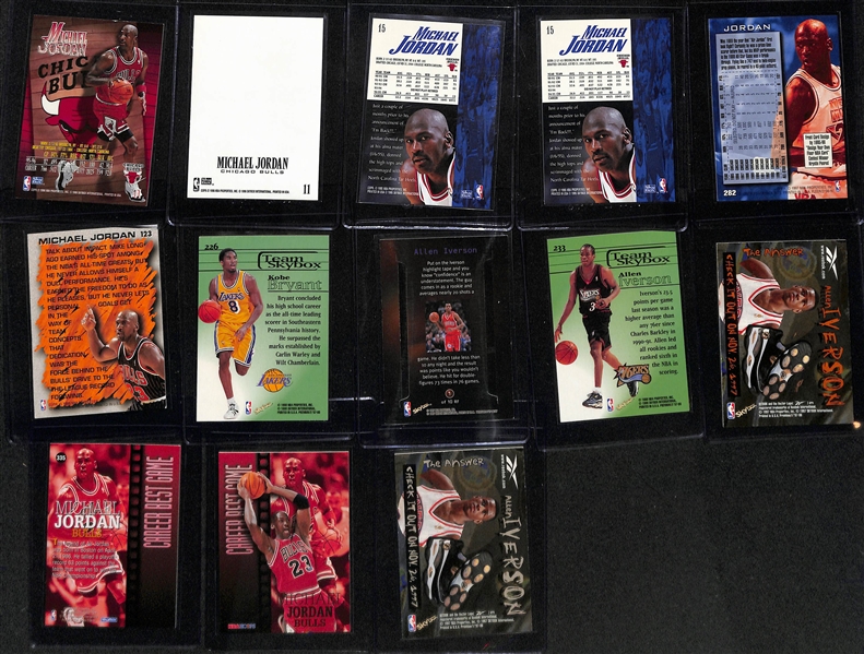 Lot of (60+) Mid to Late 1990s Basketball Star Inserts Inc. (9) Michael Jordan Cards