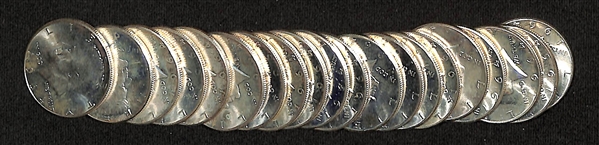 (20) Uncirculated 1964 Kennedy Half Dollars (Half Roll)