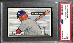 1951 Bowman Mickey Mantle #253 Rookie Card Graded PSA 3 VG (Nicely Centered w/ Great Eye Appeal)