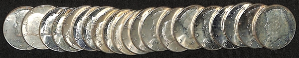 (20) AU 1964 Kennedy Half Dollars (Half Roll)